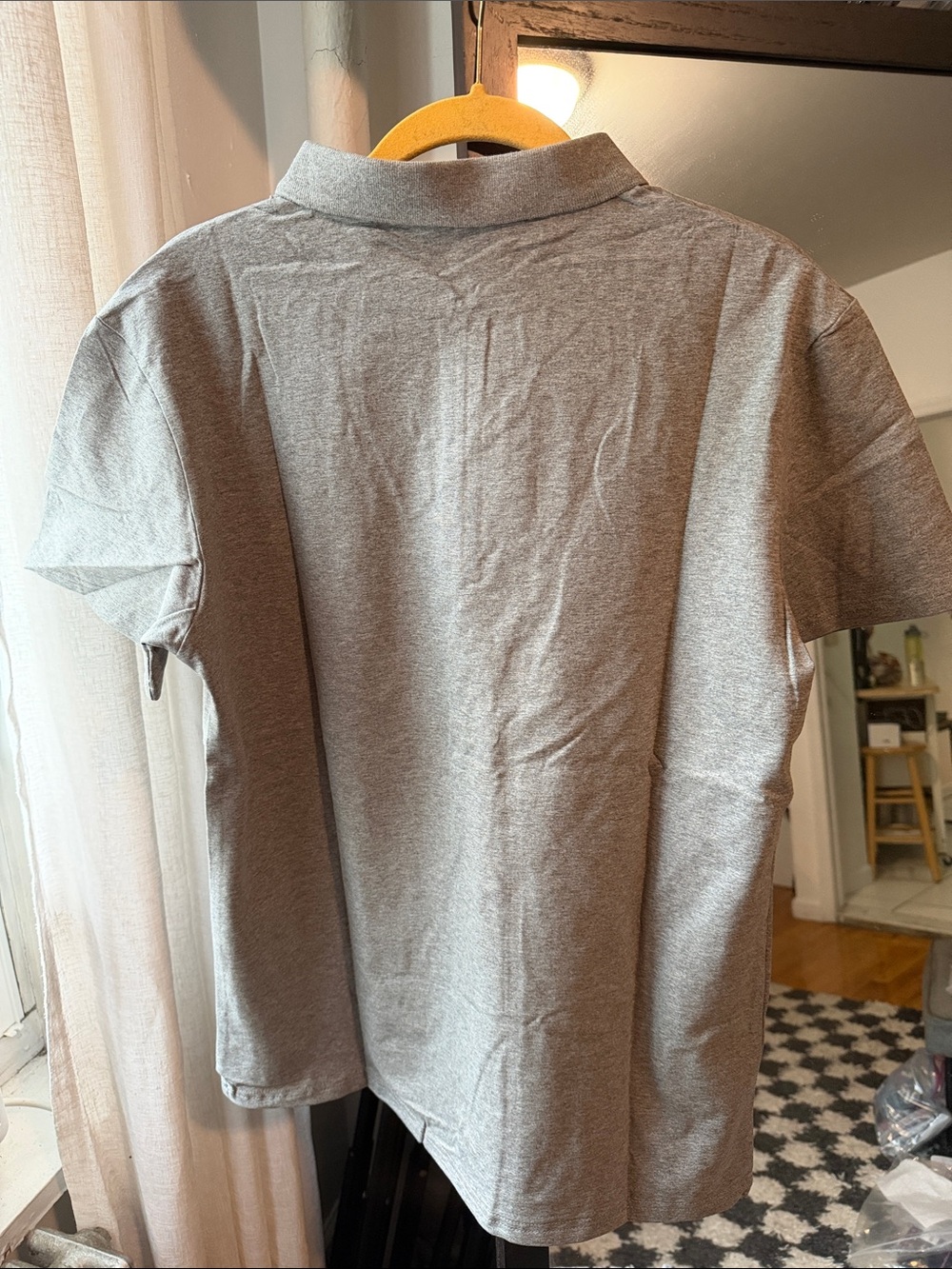 Jed North Men's Gray Quarter Zip Muscle Fit Polo Shirt Size Medium - Picture 7 of 9